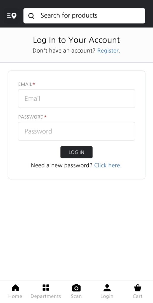 アカウントを持っていない方は、上部の「Don't have an account？ Register」の「 Register：登録」をクリックします。